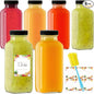12 oz Glass Juice Bottles with Lids 6-Pack by Unknown