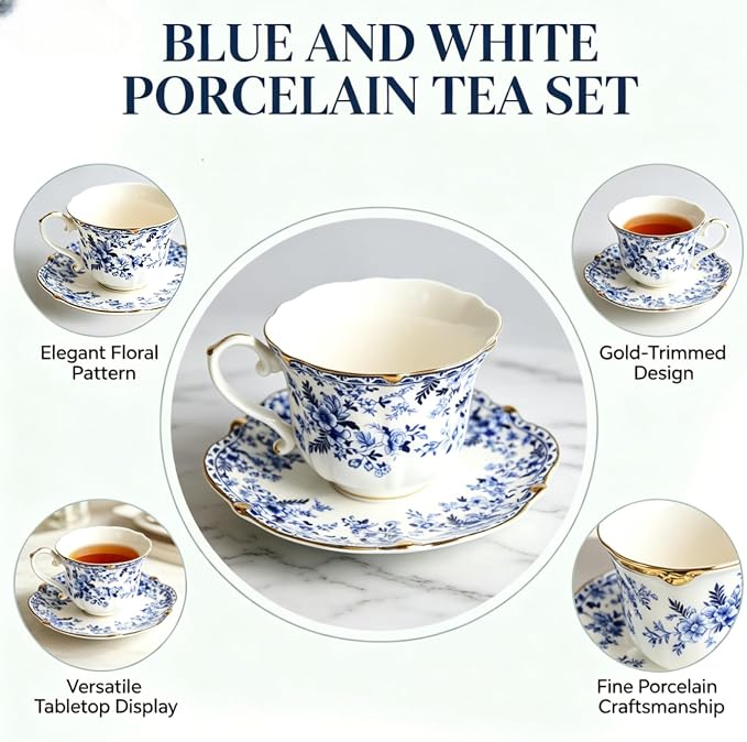 Vintage Floral Tea Cup and Saucer Set - Image 9