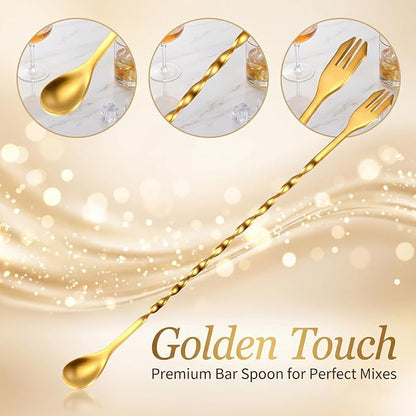 Boao 8 Pcs 10 Inch Long Bar Spoon Cocktail Spoon Stirring Mixing Stainless - Image 3