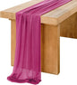 Ling's Moment 14Ft Magenta Table Runner, Wedding Long Chiffon Table Runners | by LingsMoment