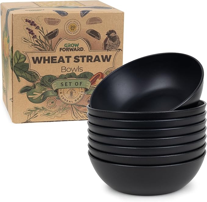 Grow Forward Premium Wheat Straw Bowls Set of 8 by GrowForward