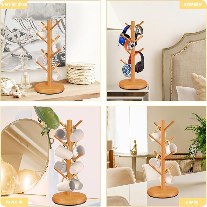 Mug Holder Tree, New Upgraded 360° Rotated 8 Hooks Coffee Cup Holder - Image 6