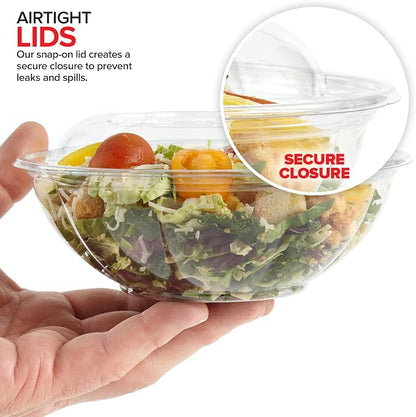 Stock Your Home 24oz Clear Plastic Salad Bowls - Image 4