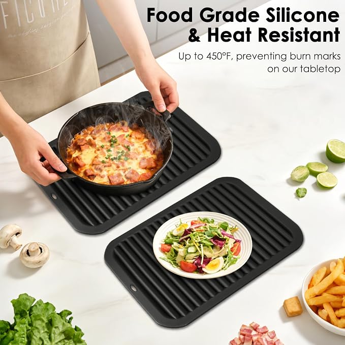 Silicone Trivets for Hot Pots and Pans, 4 Pack Heat Resistant Pot Holders for - Image 2