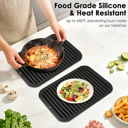 Silicone Trivets for Hot Pots and Pans, 4 Pack Heat Resistant Pot Holders for - Image 2