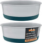 Master Pet Supply Stainless Steel Dog Bowls Set of 2 with Extra Thick Silicone Base - 4 Cup (32 oz) Emerald Sea, Non-Slip, Dishwasher Safe Metal Bowls, Pet Dog Food Bowl for Dogs, Cats, Anti Rust