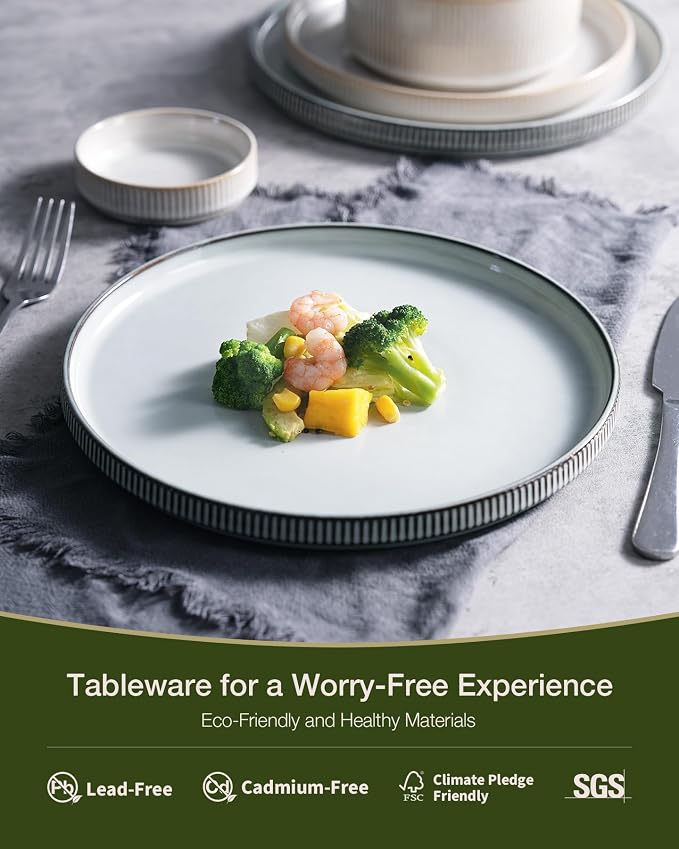 Famiware Star Ceramic Plates and Bowls Sets, Reactive Glaze Dishes - Image 4