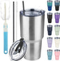 30 oz Tumbler with Lids and Straws, Stainless Steel Insulated Coffee Tumbler by GUDEMAO