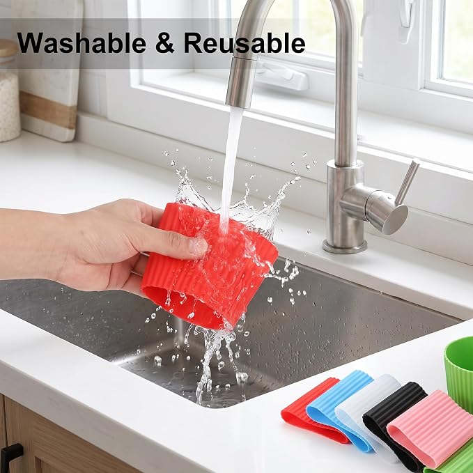 9Pcs Silicone Cup Sleeve, Heat Resistant Coffee Cup Sleeves | Coffee Cup - Image 6