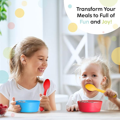 PLASKIDY Plastic Toddler Bowls Set of 6 - 10 Oz Kids Bowls - Image 4