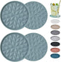 Silicone Coasters for Drinks[4 Pack]- Cup Mat for Tabletop Protection-Non-Slip, Non-Stick, Coffee Table Decor, Great Gift for Any Occasion, Light Blue