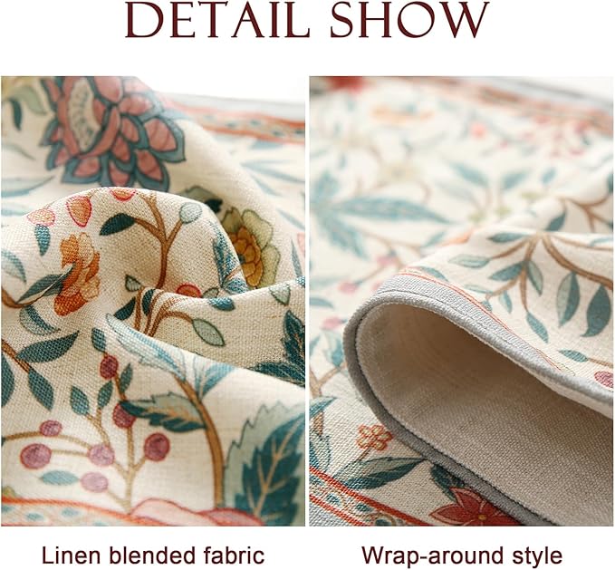 bilin gaier Designer Linen Extra Long Table Runner, Colorful Floral Pattern - Image 5