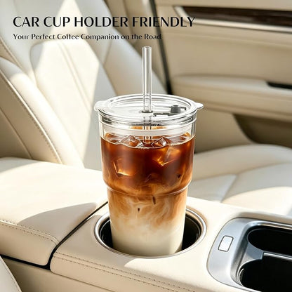 INSETLAN 20 oz Clear Glass Cup - Image 6