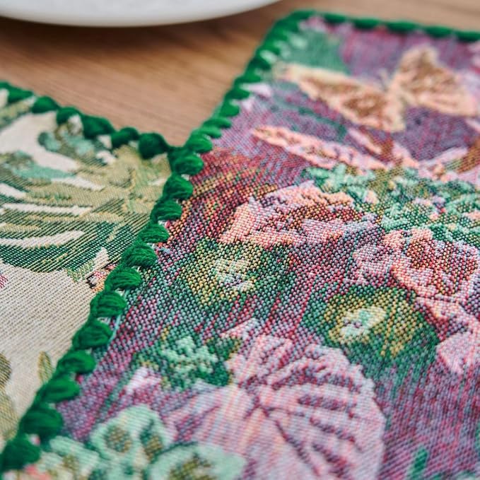 Monstera Botanical Floral Table Runner Green 12 x 71 Inch | Tropical Butterfly - Image 6
