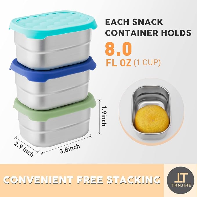 Small Stainless Steel Snack Containers - Image 4
