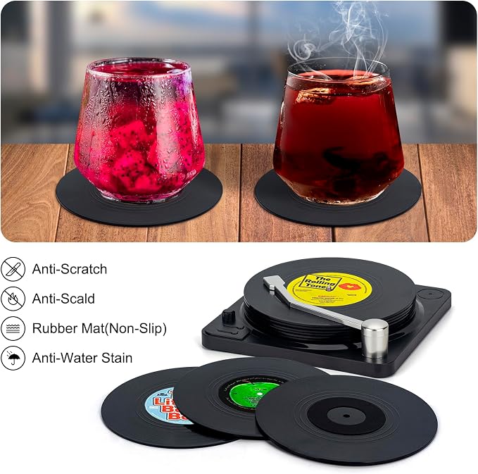 Retro Vinyl Record Coasters - Image 5