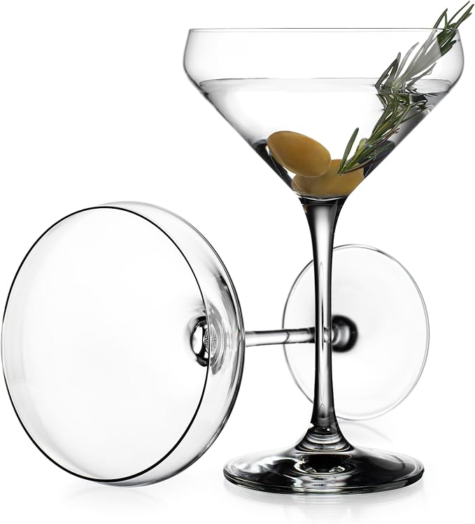 Glaver's Martini Glasses Set of 4 Cocktail Glasses, 10.5 Ounce Stemmed - Image 4