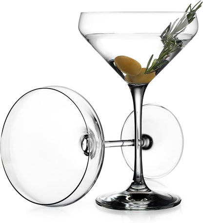 Glaver's Martini Glasses Set of 4 Cocktail Glasses, 10.5 Ounce Stemmed - Image 4