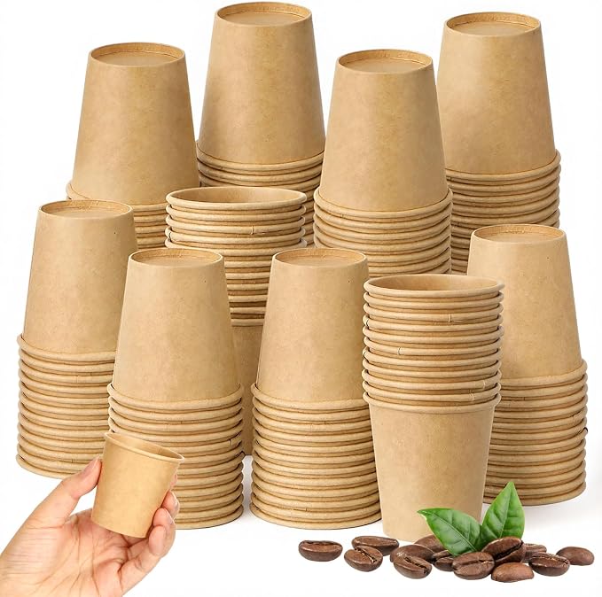 300 Pack 3oz Mini Coffee Cups Disposable Paper Cups Hot or Cold Beverage Cup by Unknown