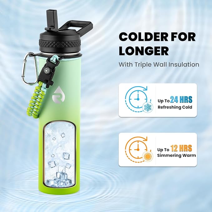 RAYMYLO Insulated Water Bottle 24 oz, Triple Wall Vacuum Stainless Steel | - Image 2