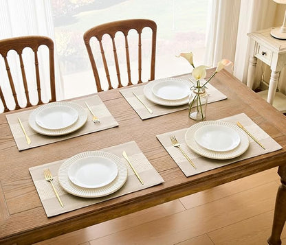 Wracra Linen Placemats, 12 x 18 Inch Set of 6 Placemats, Farmhouse Macrame - Image 6