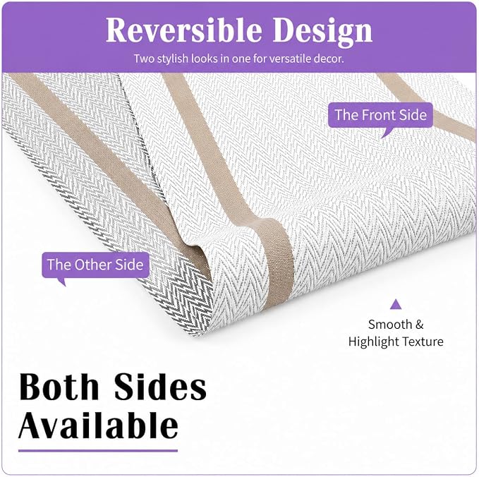 FAVE Woven Vinyl Table Runner White Table Runner Woven - Image 4