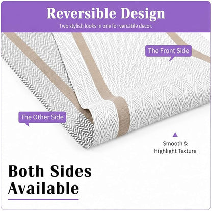 FAVE 4-Pack Woven Vinyl Table Runners, 120x12 Inch White - Image 7