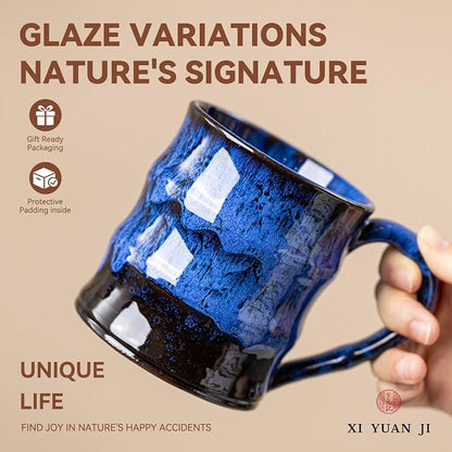 Midnight Blue Ceramic Coffee Mug 15oz - Image 3