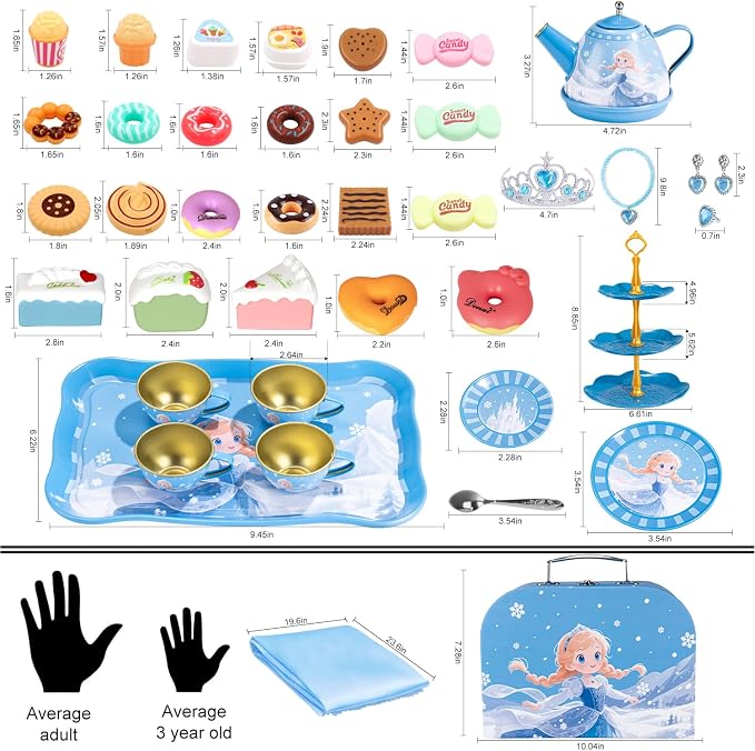 iAOVUEBY Tea Party Set for Little Girls, Kids Pretend Play Kitchen Toys - Image 2