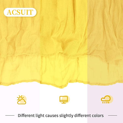8 Pack Lemon Yellow Cheesecloth Table Runner 20 x 120 inch Gauze Table Runners - Image 6