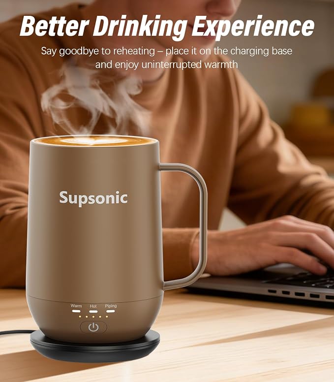Supsonic - 16oz Self Heating Coffee Mug, Smart Heated Coffee Mug Faster - Image 4