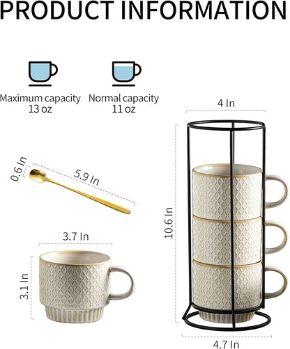 Gomakren Coffee Mugs Set of 4 Ceramic Coffee Cup - Image 4