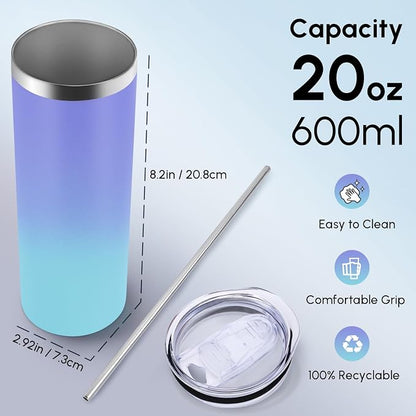 Volhoply 8 Pack Skinny Tumblers - Image 2