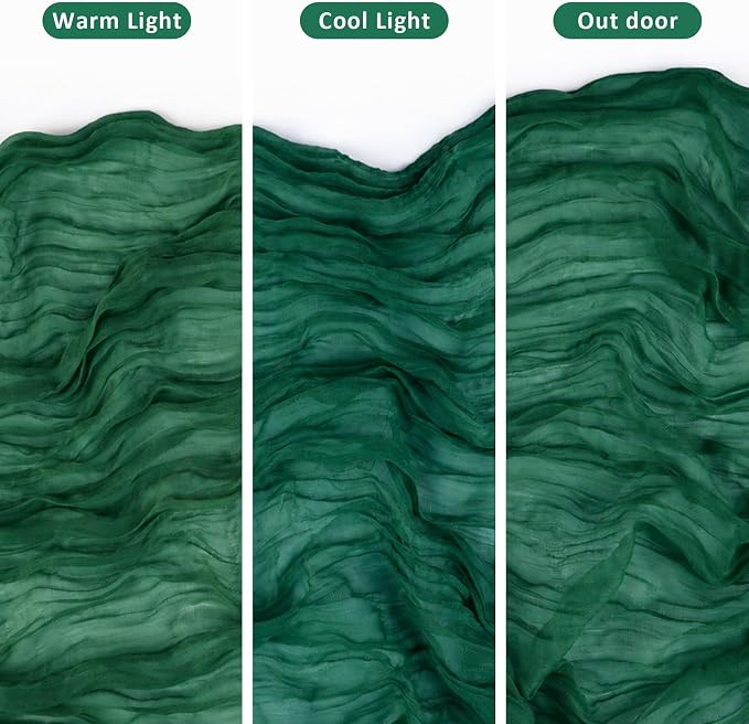 Cheesecloth Table Runner, 120 Inch 10 FT, Emerald Green | 1 Pack, 35x120 Inches - Image 5
