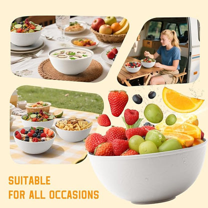 Wheat Straw Bowls with Unique Texture Design, 40 OZ Salad Bowls - Image 7