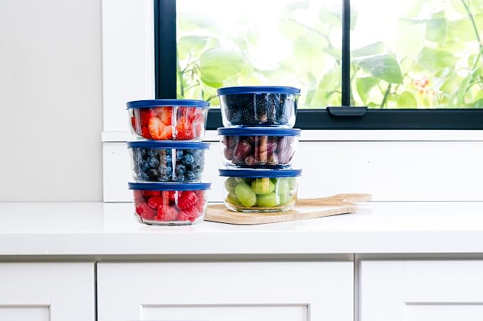 12-Piece Glass Food Storage Containers Set | 2-Cup, Leakproof | Microwave - Image 3