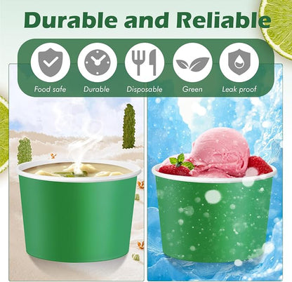 Jingmore Paper Ice Cream Cups 9oz Colored Disposable Dessert Bowls - Image 8