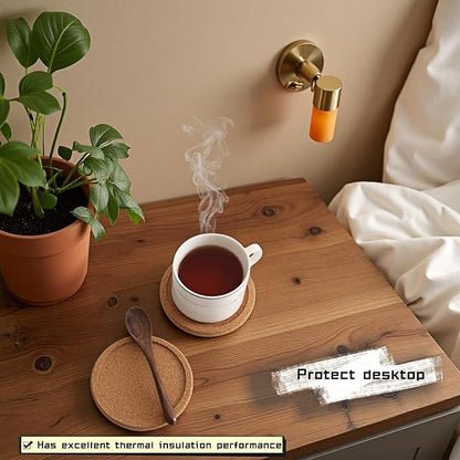6-Pack Cork Coasters, 4 Inch Absorbent Reusable Beverage Coasters - Image 8