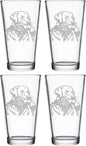 Hat Shark Duck Hunting Gear Decor Beer Glass - Mallard Duck Black Lab Hunting Gift - Laser Engraved 16 oz Pint Drinking Glass Dog Cool Hunters Gift for Men and Women Who Love Water Dogs (4)