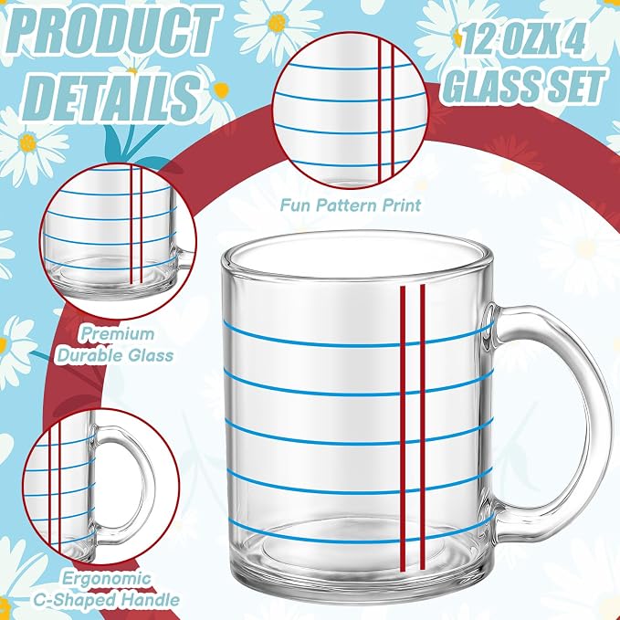 Tioncy 4 Pcs Teacher Coffee Mugs Back to School Teacher Appreciation Gifts | 12 - Image 2