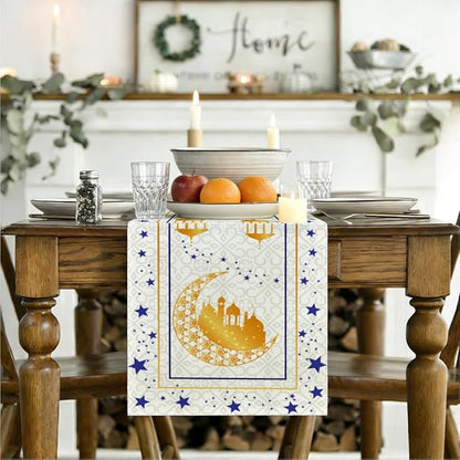 Ramadan Eid Mubarak Table Runner, Eid Al Adha Decorations, 13x72 Inches - Image 3