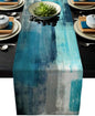 Teal Grey Table Runners Modern Art Farmhouse Linen Turquoise Table Runners by AILUER