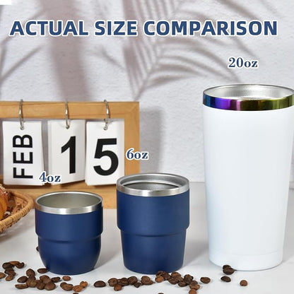 CHLJAR Espresso Cups, 4oz Insulated Espresso Cup Set of 2, Espresso Shot Cups - Image 3