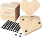 12 Pieces Unfinished Wood Coasters, GOH DODD 4.5 Inch Wooden Slices Blanks Bulk Set with Foot Pads for DIY Crafts Laser Engraving Wood Burning Staining Painting Decoupage Valentine's Day, Heart