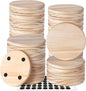 60 Pieces Unfinished Wood Coasters, GOH DODD 4 Inch Wooden Blanks with Non-Slip Pads for Laser Engraving Wood Burning Staining Painting Decoupage Housewarming Gifts Wedding Crafts Education, Round