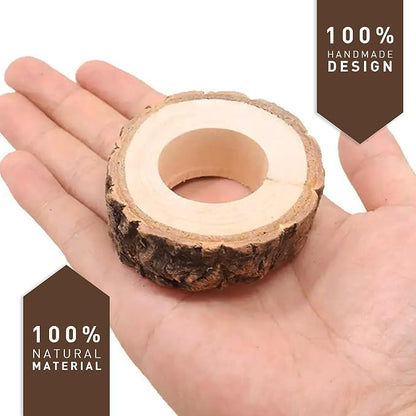 Jolitee's Handmade Rustic Wooden Napkin Rings Set of 4 | Elegant, Lightweight - Image 5