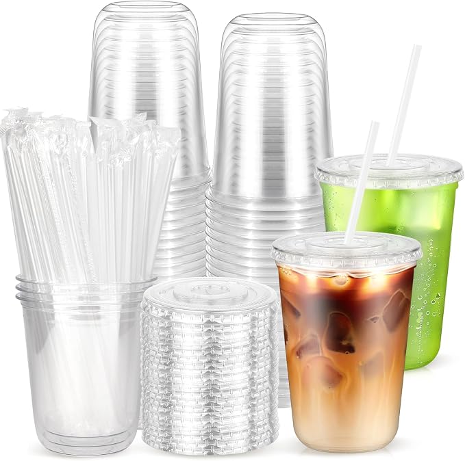 25 Pack 14 oz Plastic Cups by Etersky