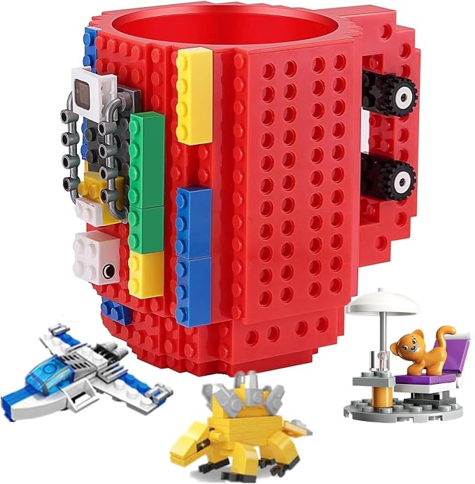 DEEXITO Build on Brick Coffee Mugs, Creative DIY Kids Party Cups by DEEXITO