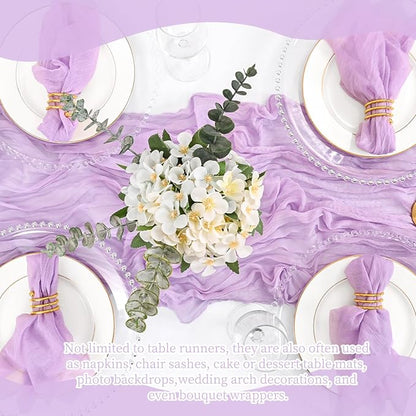 8 Pack Lavender Table Runner 17 x 108inch Cheesecloth Table Runner Boho Gauze - Image 7