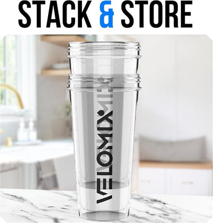 VELOMIX 2 Pack 28oz Protein Shaker Bottle - Image 5